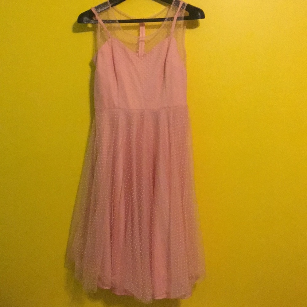 Polka Dot Pink A-line Dress